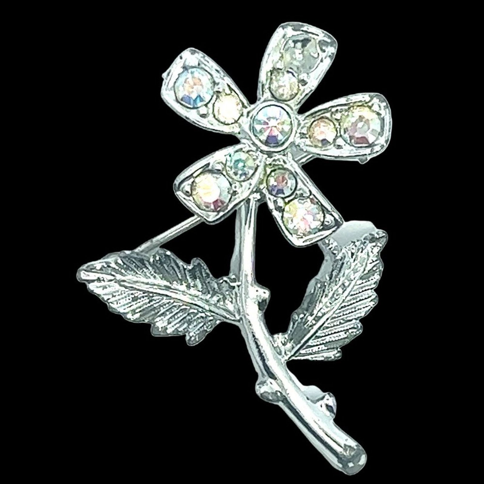 & Other Stories Vintage Sarah Coventry Rhinestone Silver Brush Flower Brooch Size ONE SIZE - 1 Thumbnail