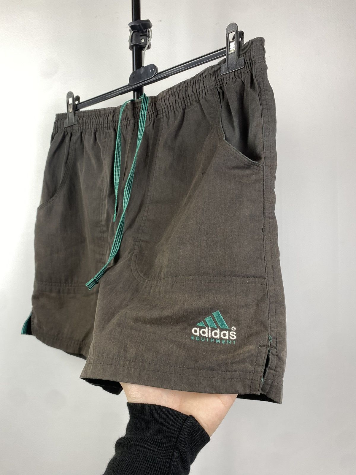 Other Vintage Adidas Equipment Vintage Nylon Faded Black Shorts 4g Size US 36 / EU 52 - 3 Thumbnail
