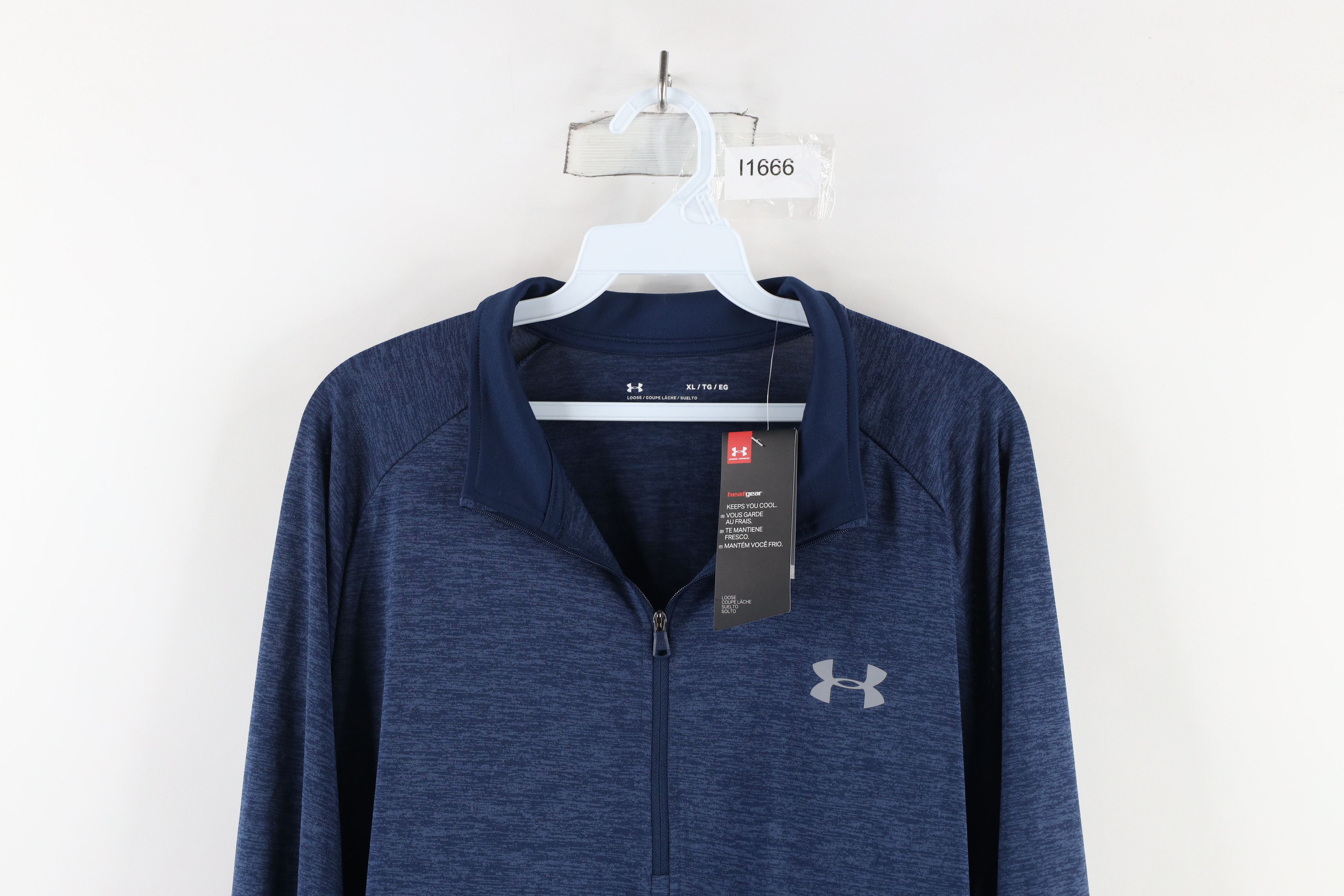 Under Armour × Vintage New Under Armour Half Zip Pullover Jacket Top Navy Blue Size US XL / EU 56 / 4 - 2 Thumbnail