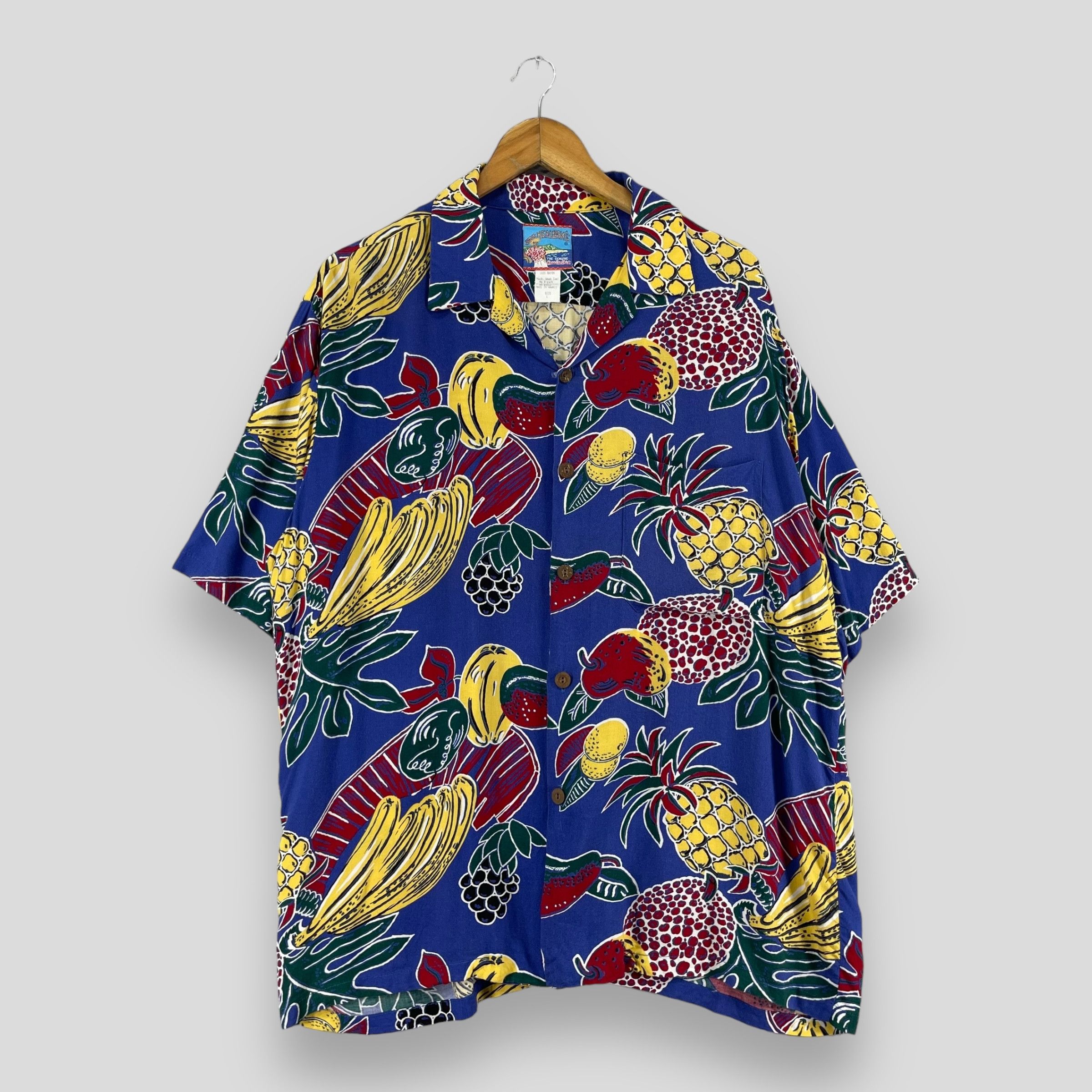 Vintage JOE KEALOHA Rayon Hawaii Tropical Mixed Fruits Motive Shirt Size US L / EU 52-54 / 3 - 1 Thumbnail