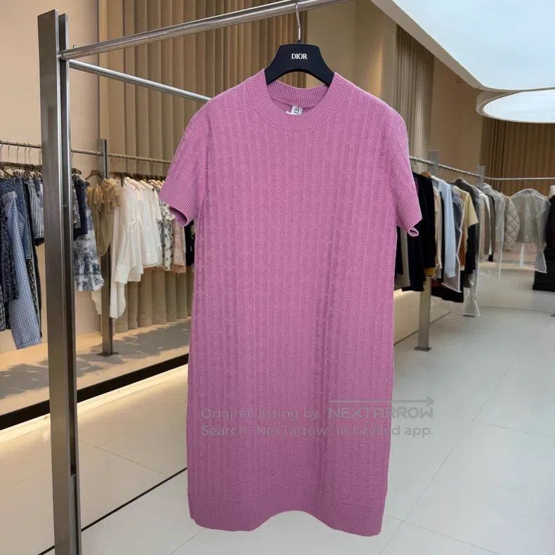 Hermes Fuchsia H Printed Wool Dress