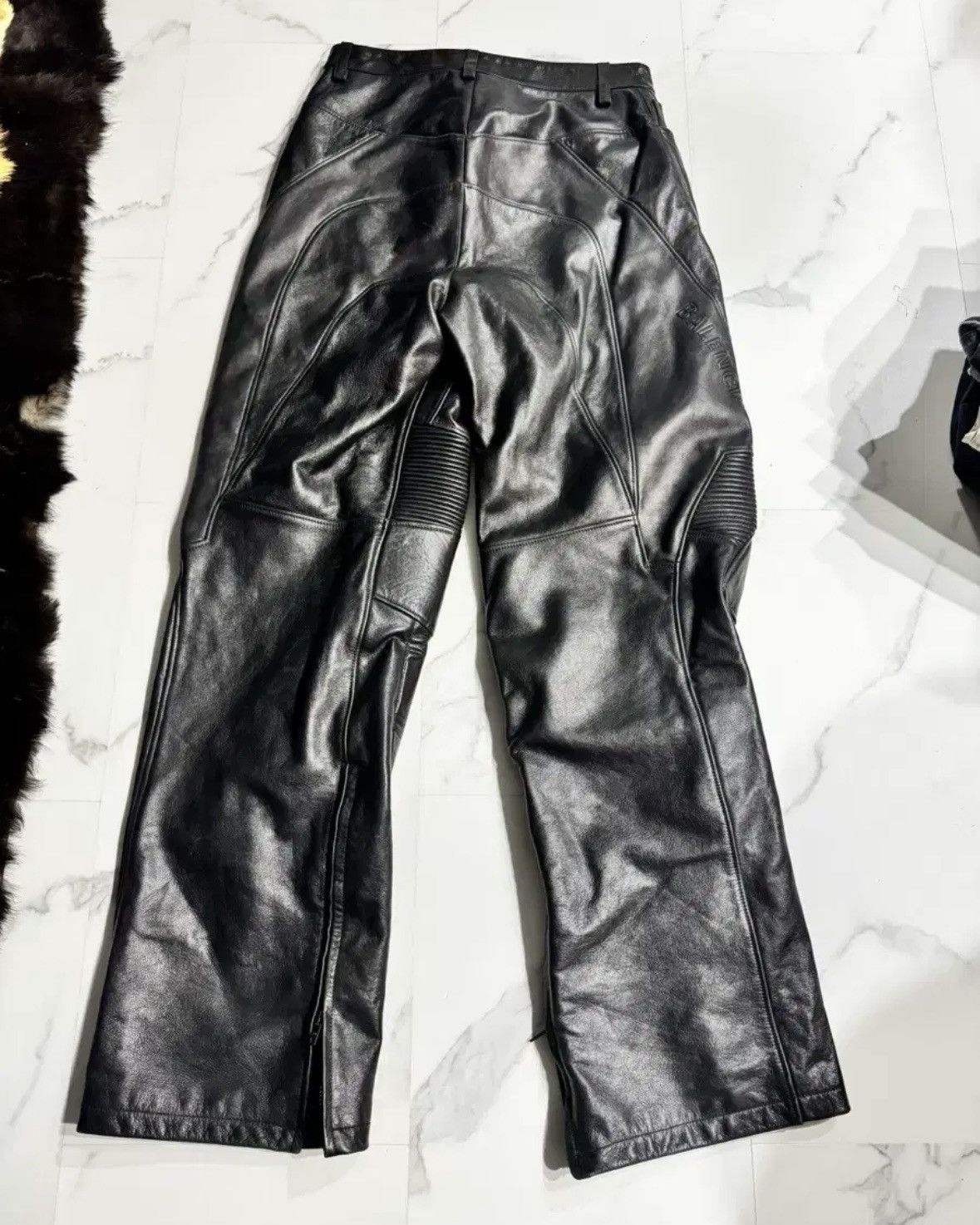 Balenciaga *rare* 1 of 1 sample Balenciaga Moto Biker Leather Pants Size US 30 / EU 46 - 3 Thumbnail