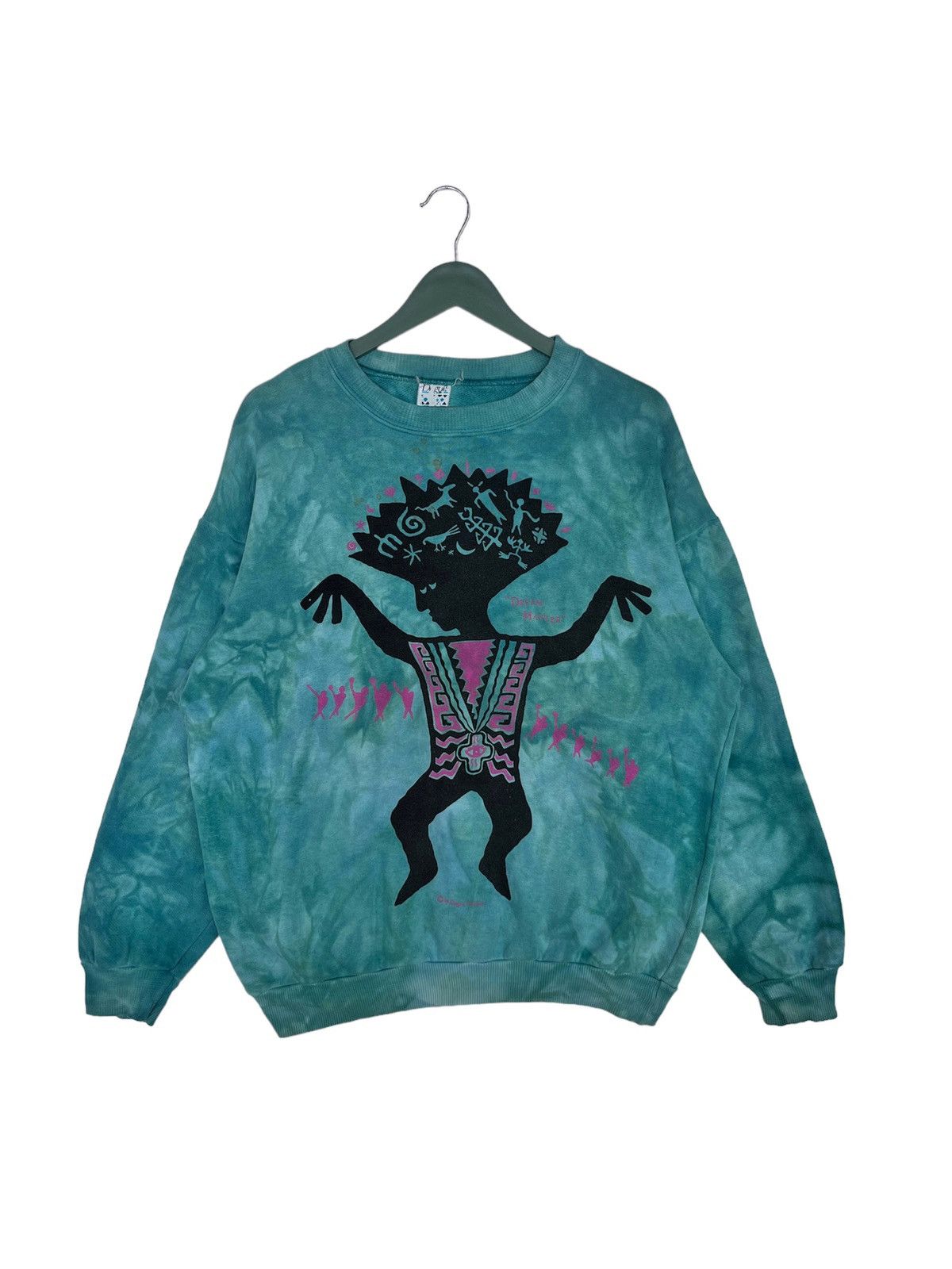 Vintage Vintage 90s Ancient Cade Art Tie Dye Sweatshirt Size US M / EU 48-50 / 2 - 1 Thumbnail