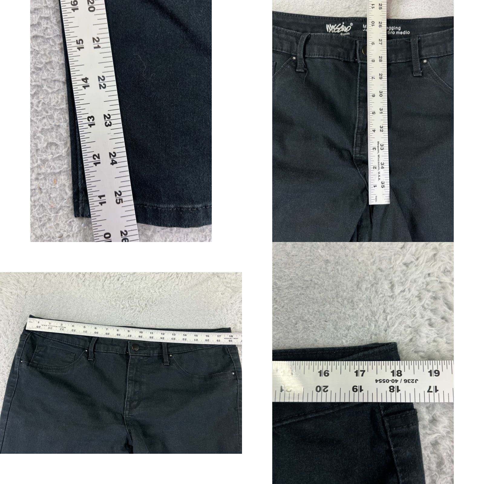 Mossimo Mossimo Jeans Women's 16 Black Denim Jeggings Mid Rise Stretch 34x26 Size 38" / US 16 / IT 52 - 8 Thumbnail