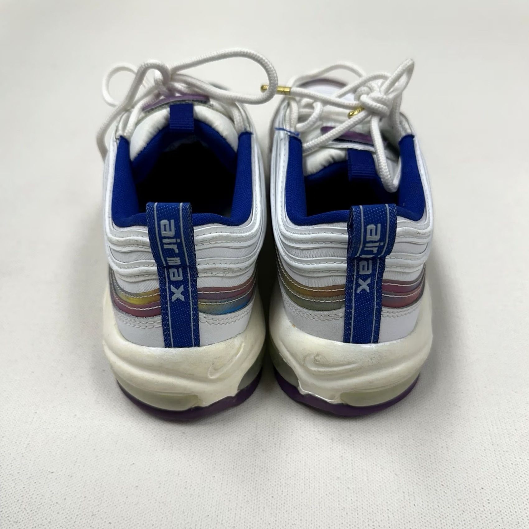 Nike VINTAGE Nike Air Max 97 SE Easter Iridescent Rainbow CW2456-100 Women 7.5 White Rainbow Easter Nike Air Max 97 SE Womens Size US 8 / IT 38 - 5 Thumbnail