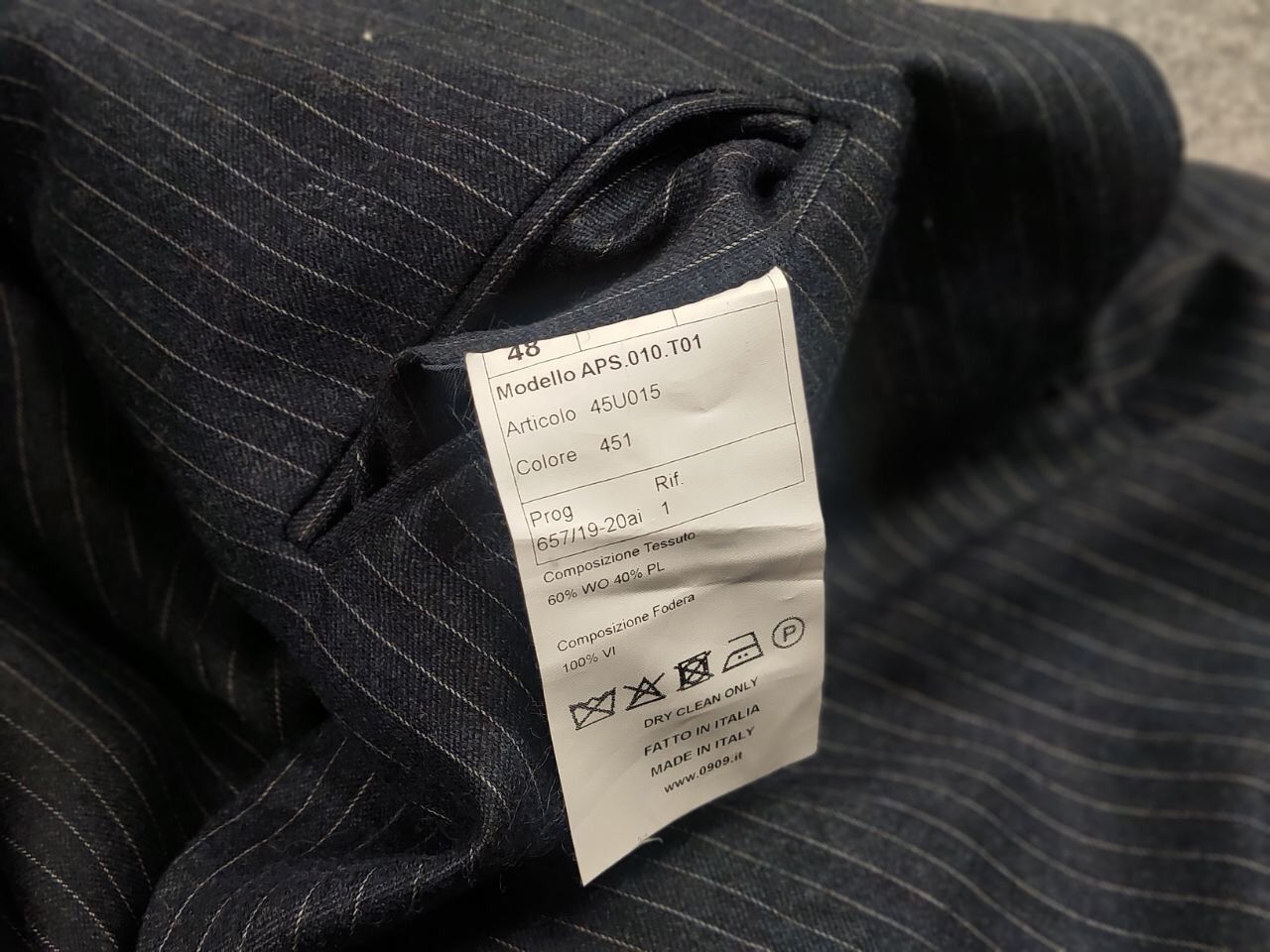 Other 0909 Fatto in Italy Design Blue Striped Blazer Jacket Size US M / EU 48-50 / 2 - 20 Thumbnail