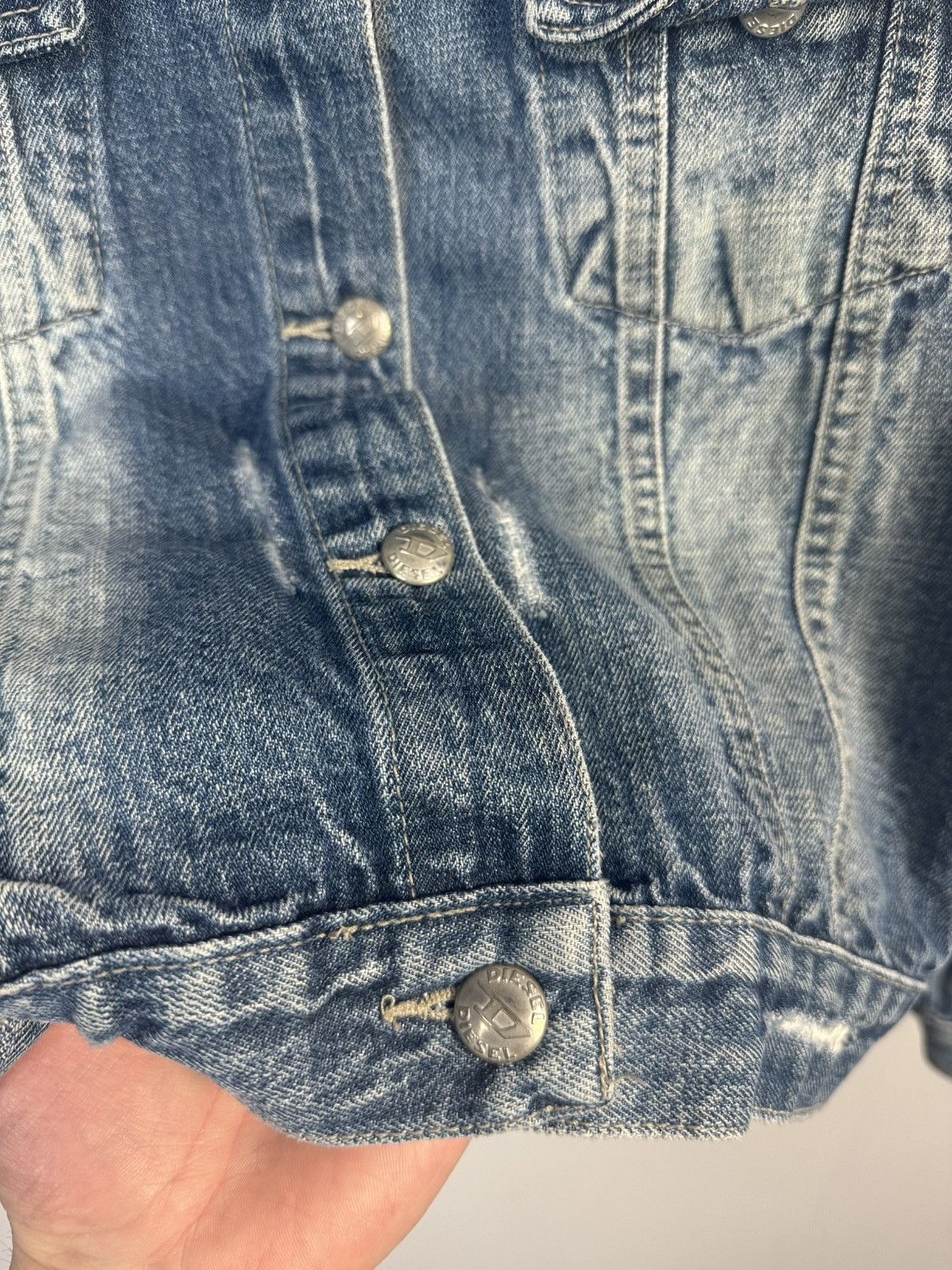 Diesel × Vintage Vintage Y2K Diesel Denim Western Cropped Distressed Jacket Size M / US 6-8 / IT 42-44 - 7 Thumbnail