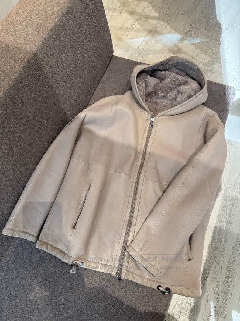 Brunello Cucinelli Brunello Cucinelli Pigment Dyed Leather and Fur Hooded Jac Size S / US 4 / IT 40 - 1 Thumbnail