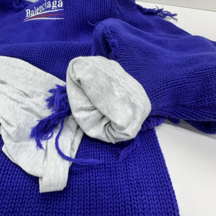 Balenciaga Balenciaga Balenciaga Classic Logo Hoodie Sweater Blue -25 Size US XS / EU 42 / 0 - 7 Thumbnail