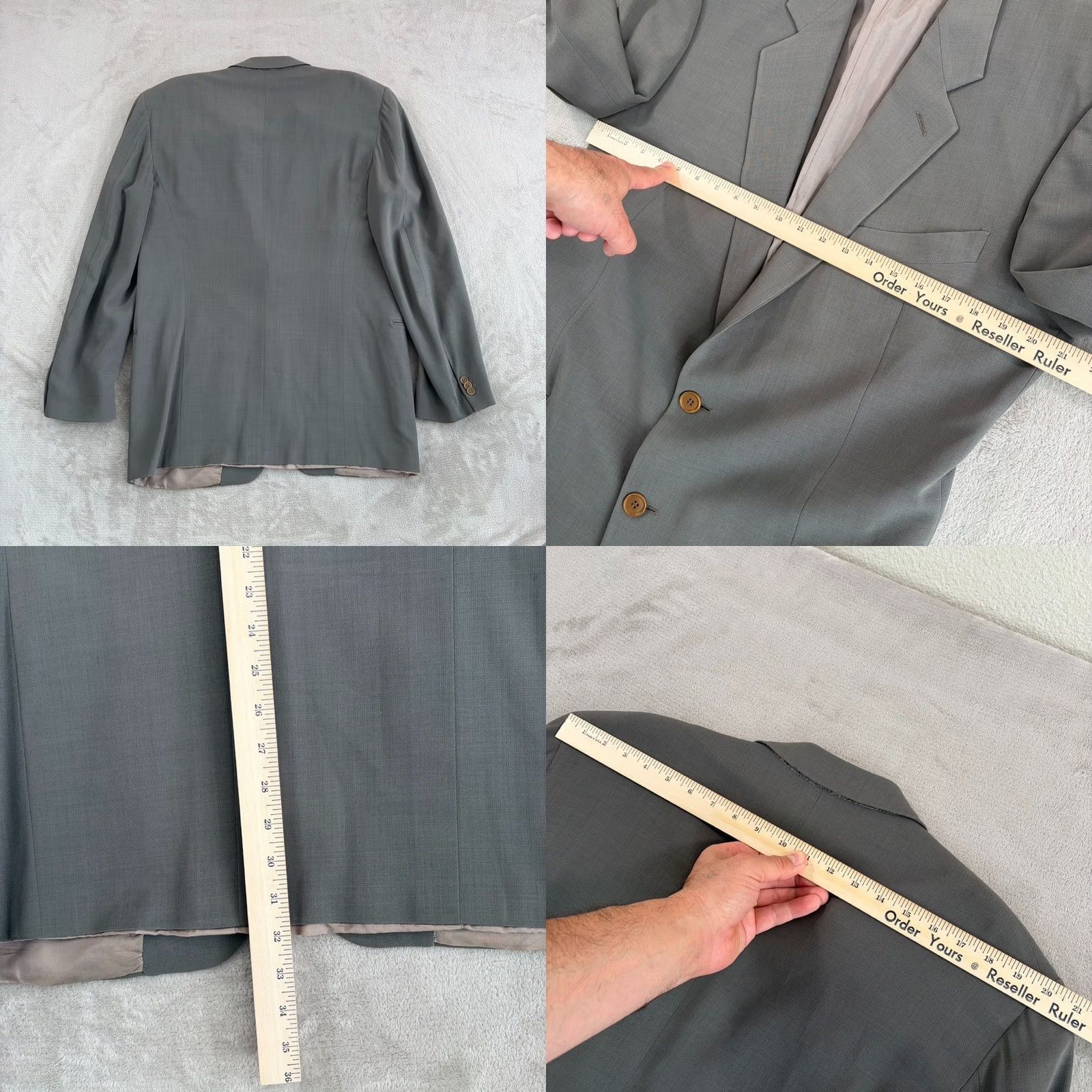 Giorgio Armani VINTAGE GIORGIO ARMANI Blazer Sport Coat 80s Wool 42R Olive Made in Italy Men Size 42R - 8 Thumbnail