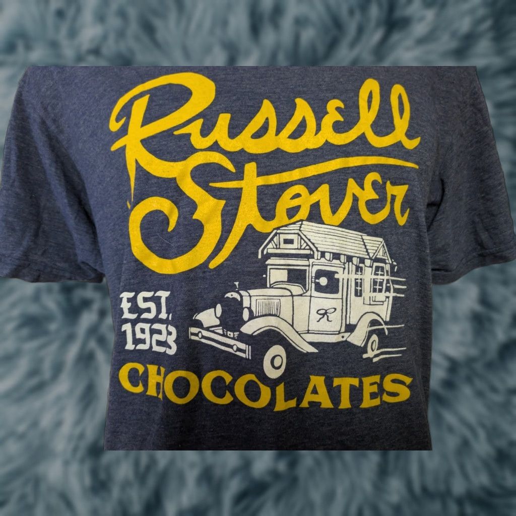 CHOCOOLATE VINTAGE Russell Stover Chocolates T Shirt XL Blue Candy Graphic Tee Mens Size US XL / EU 56 / 4 - 1 Thumbnail