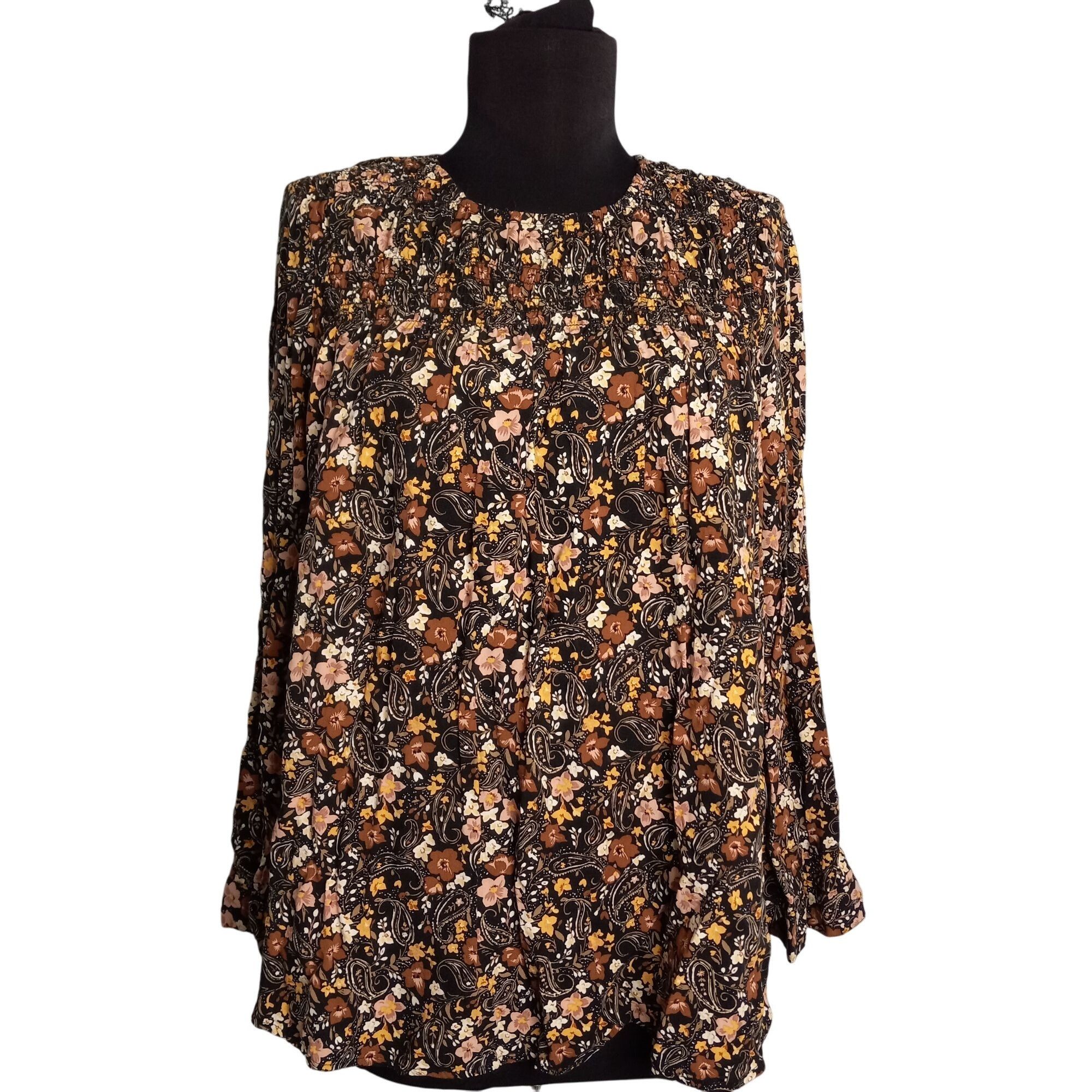 J. Jill J. Jill Size S Petite Blouse Womens Top Floral Long Sleeve S Size S / US 4 / IT 40 - 1 Thumbnail