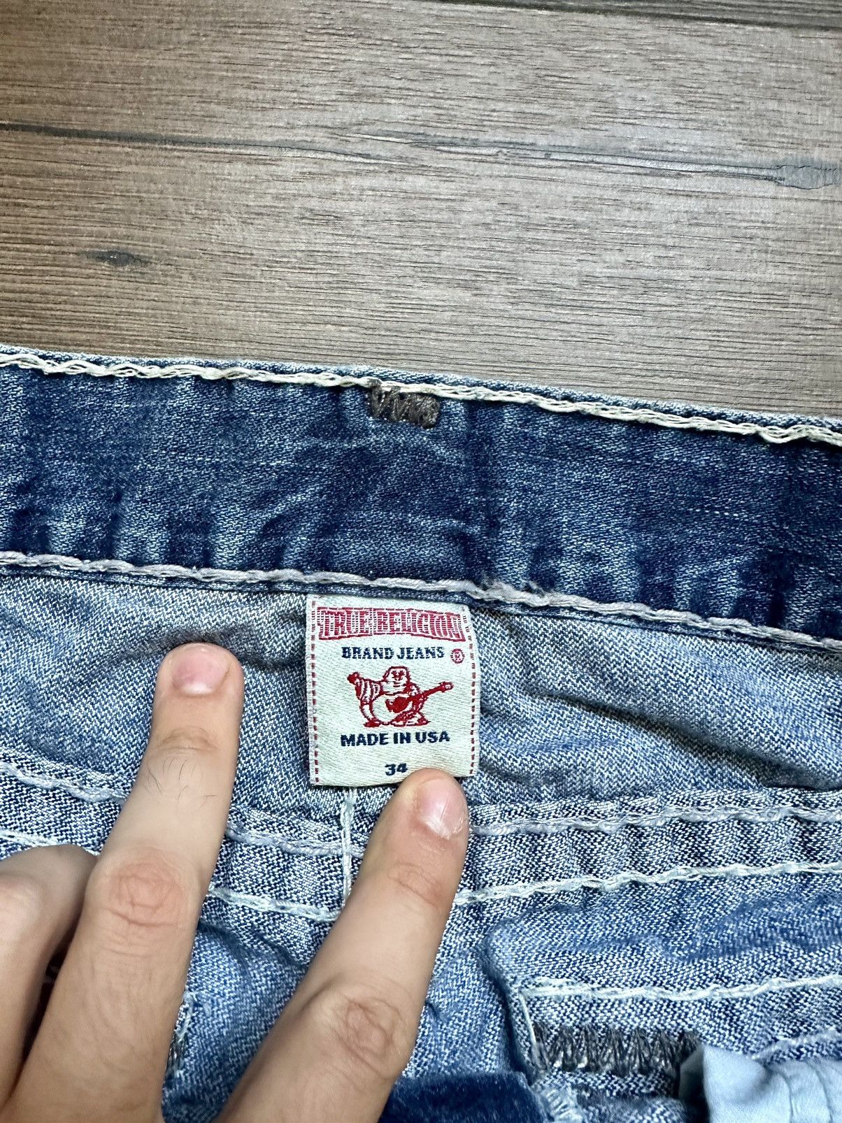 True Religion 🇺🇸Vintage True Religion Faded Denim jeans Made in Usa Size US 34 / EU 50 - 19 Thumbnail