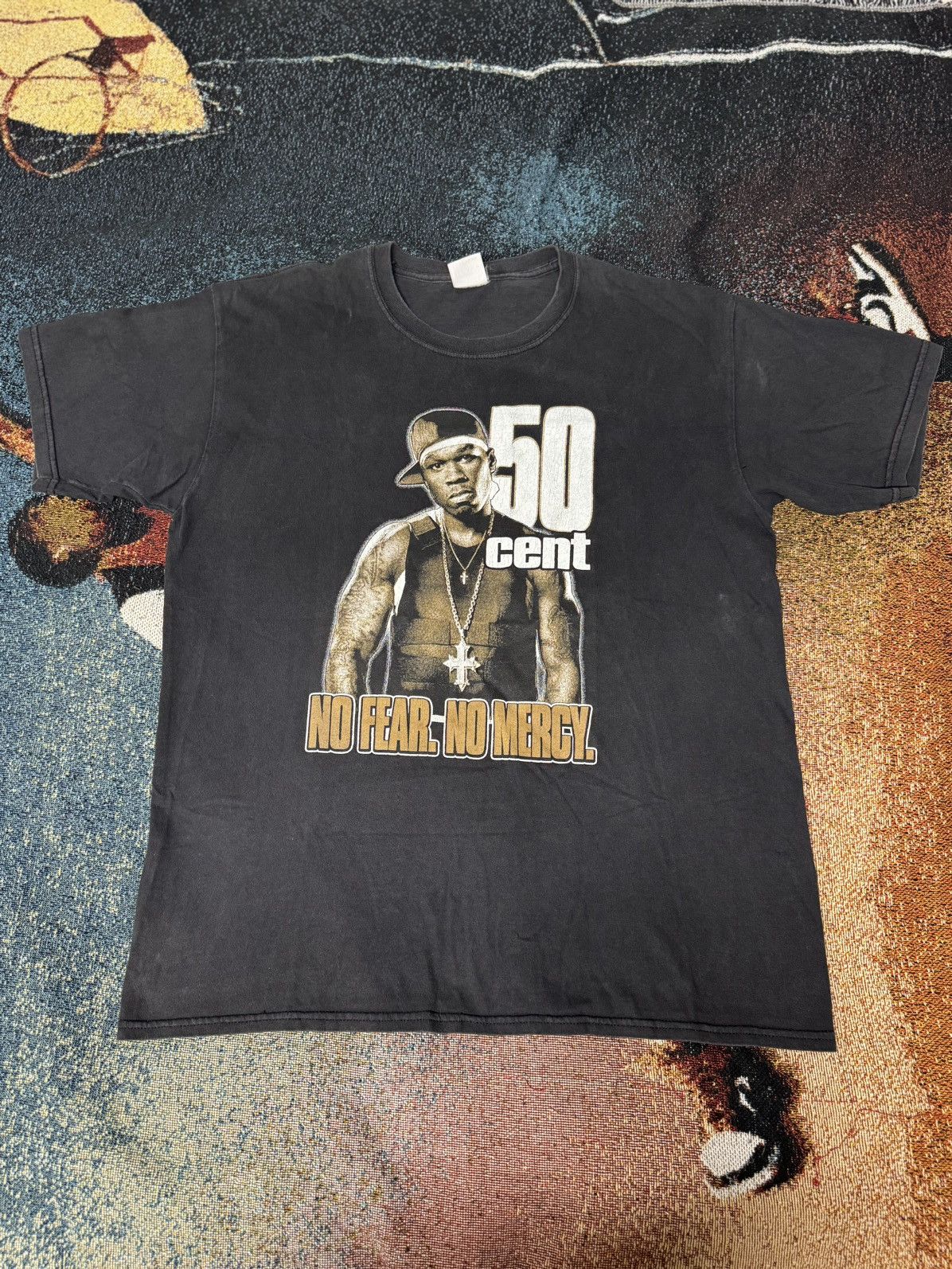 50 Cent × Rap Tees × Vintage VINTAGE 50 CENT G-UNIT NO MERCY NO FEAR RAP TEE BLACK Size US L / EU 52-54 / 3 - 1 Thumbnail