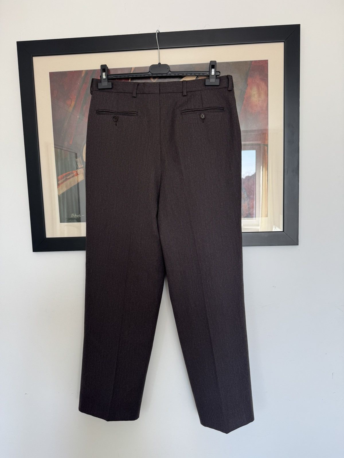 Yves Saint Laurent Vintage Yves Saint Laurent YSL Washed Brown Wool Pant Luxury Size US 34 / EU 50 - 2 Thumbnail