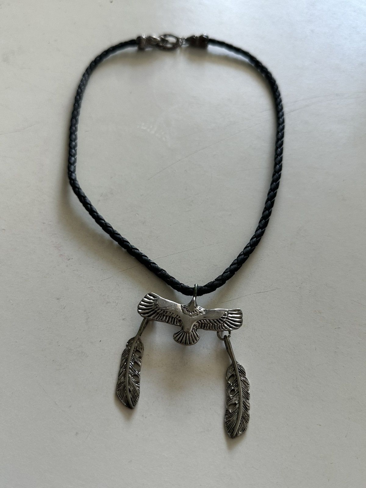 Japanese Brand × Jewelry Native Eagle/ Feathers Pendant Leather Necklace Size ONE SIZE - 6 Thumbnail