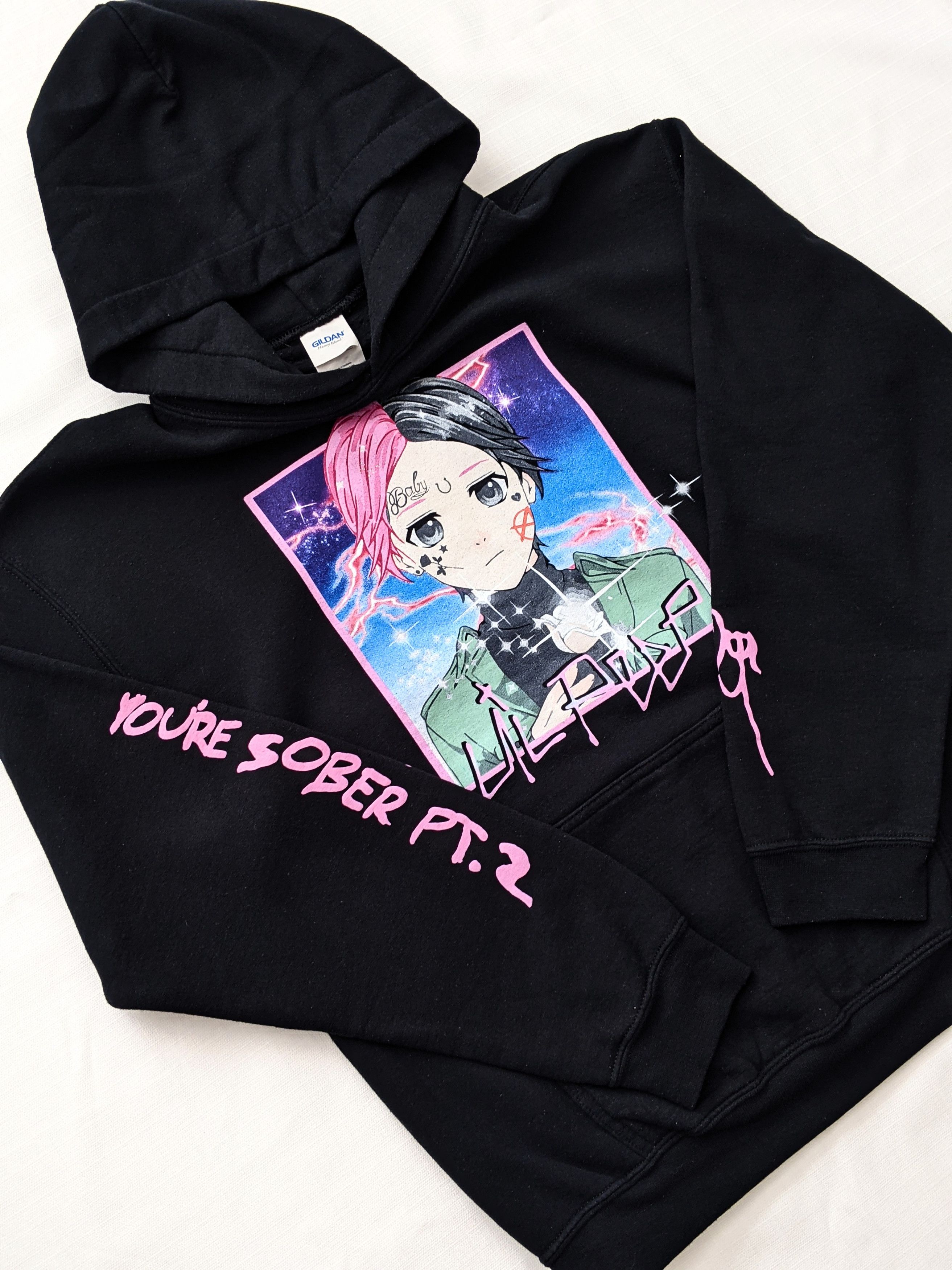 Gildan Vintage Lil Peep Gilden hoodie Size US M / EU 48-50 / 2 - 2 Thumbnail