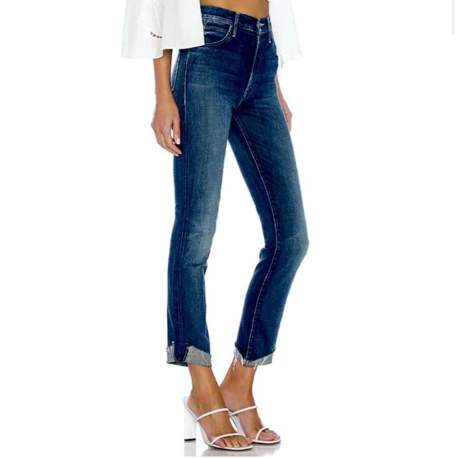 MOTHER Mother Cropped Blue Denim Jeans | Size 27 Size 27" / US 4 / IT 40 - 7 Thumbnail