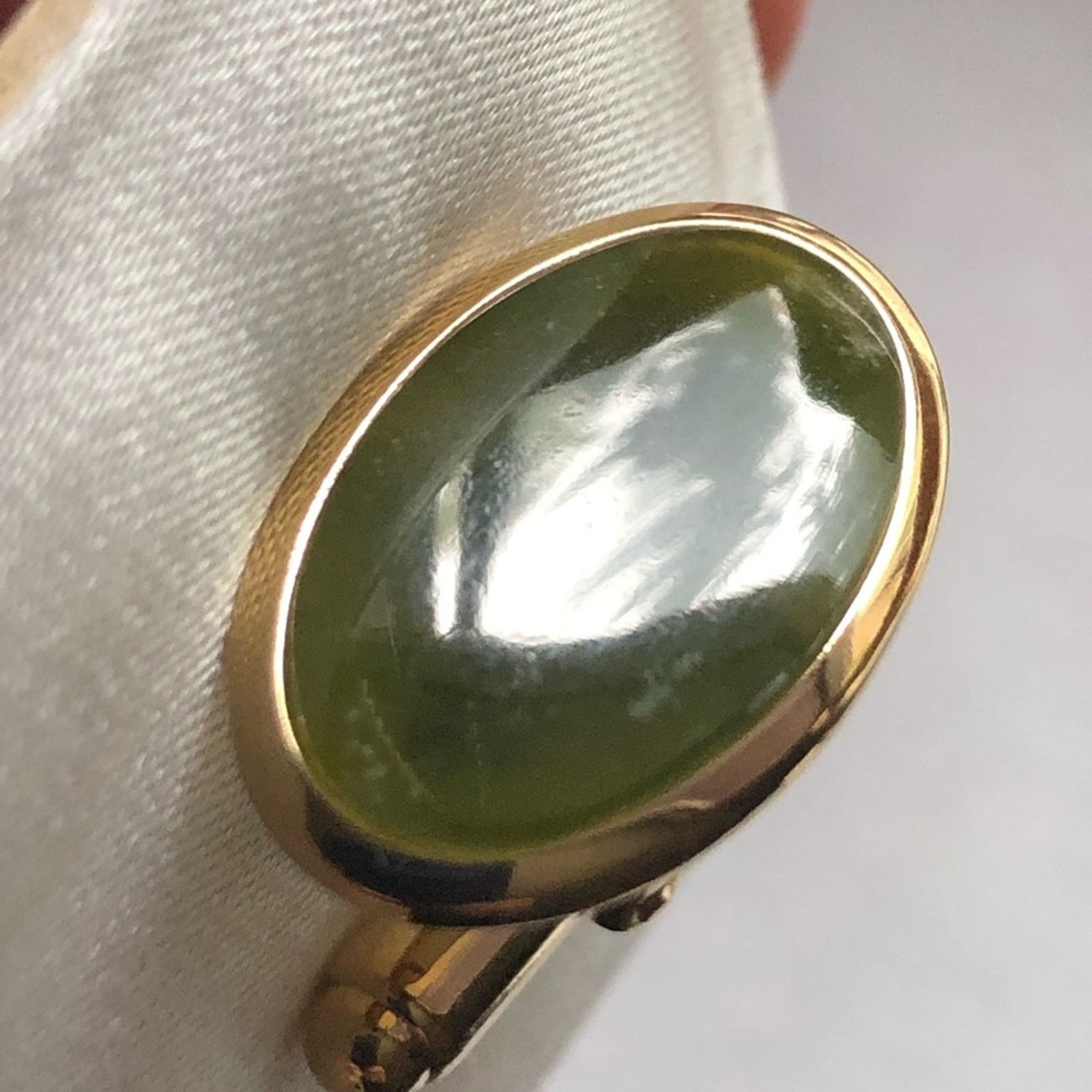 Jewelry Vintage men’s Ariki Nephrite jade 22kt gold cuff links NIB Size ONE SIZE - 10 Thumbnail