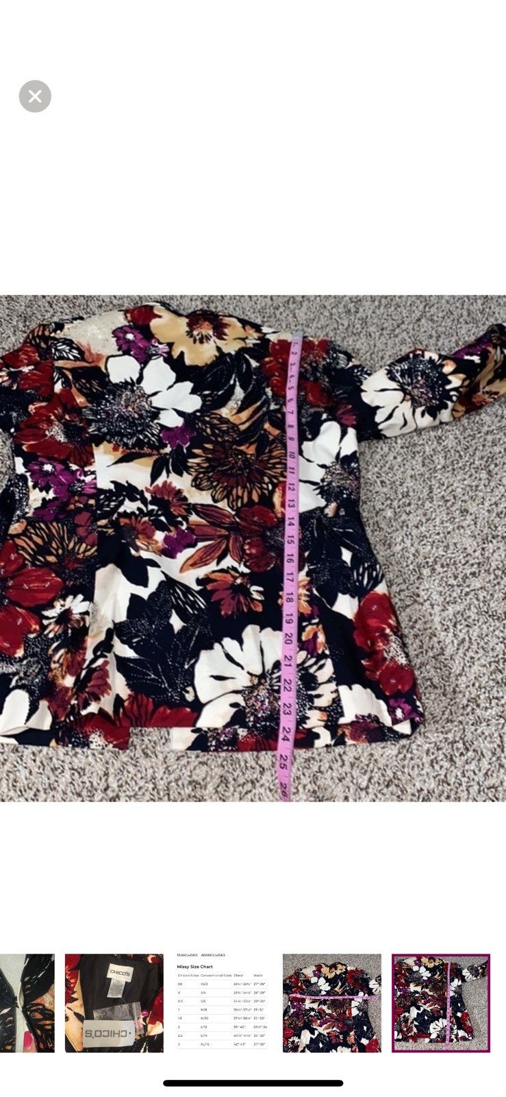 Chicos Chicos evie floral blazer jacket size 4 Size S / US 4 / IT 40 - 7 Thumbnail