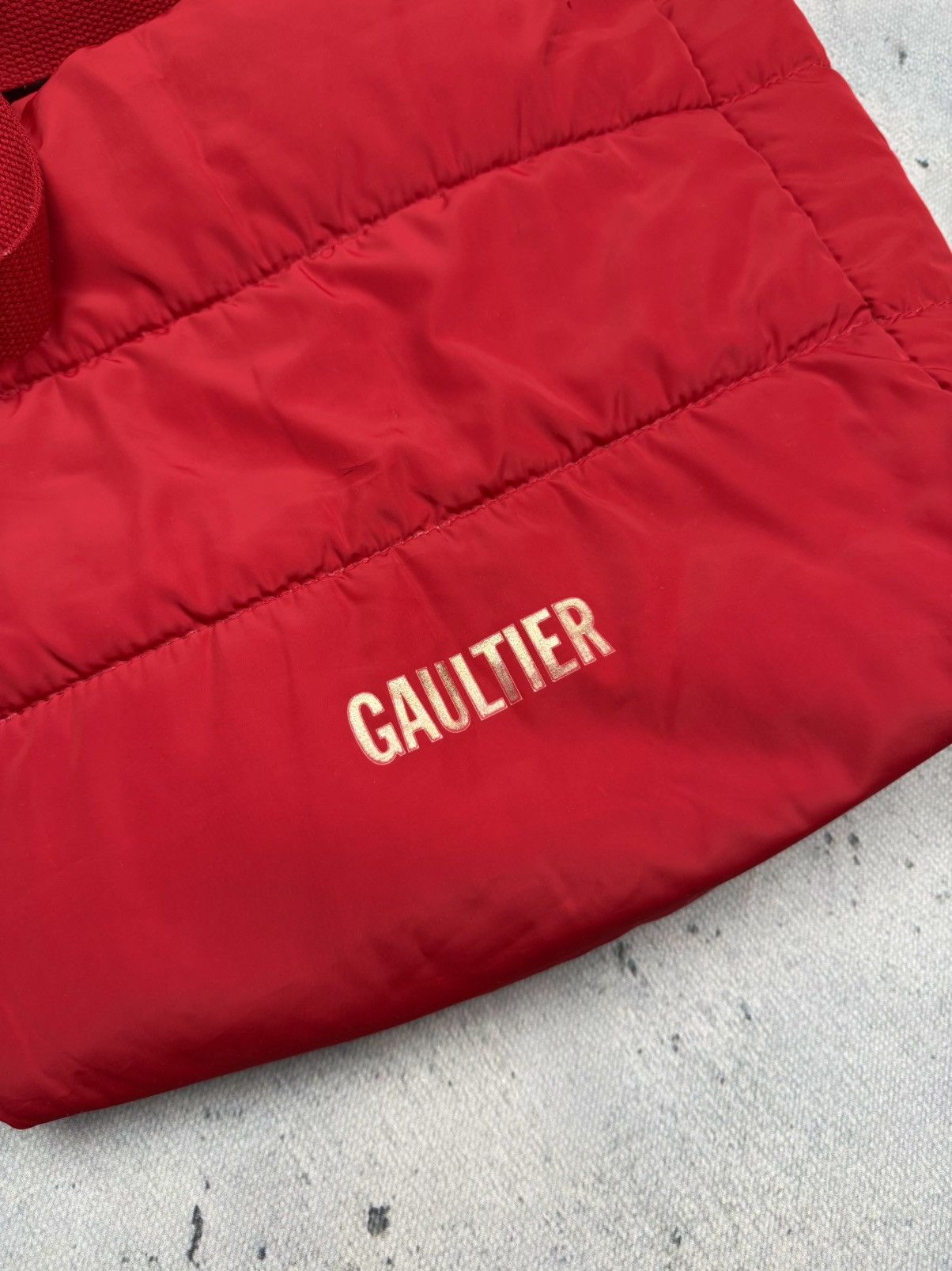 Jean Paul Gaultier Jean Paul Gaultier Red Padded Tote Bag Rare Puffer Shopper Size ONE SIZE - 4 Thumbnail