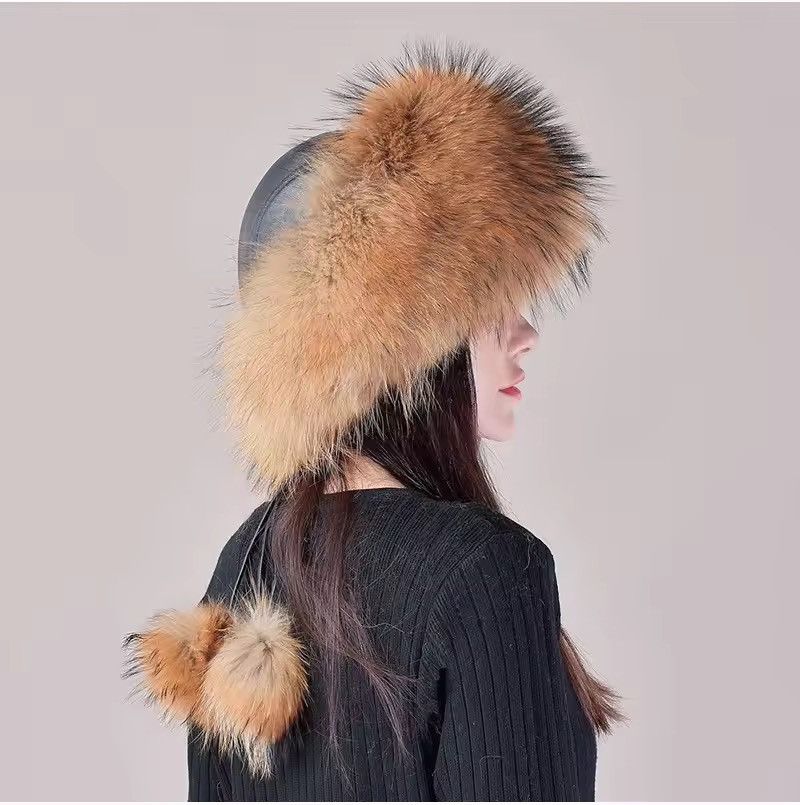 Japanese Brand Genuine Warm Ear Fox Fur Hat Unisex Size ONE SIZE - 1 Thumbnail