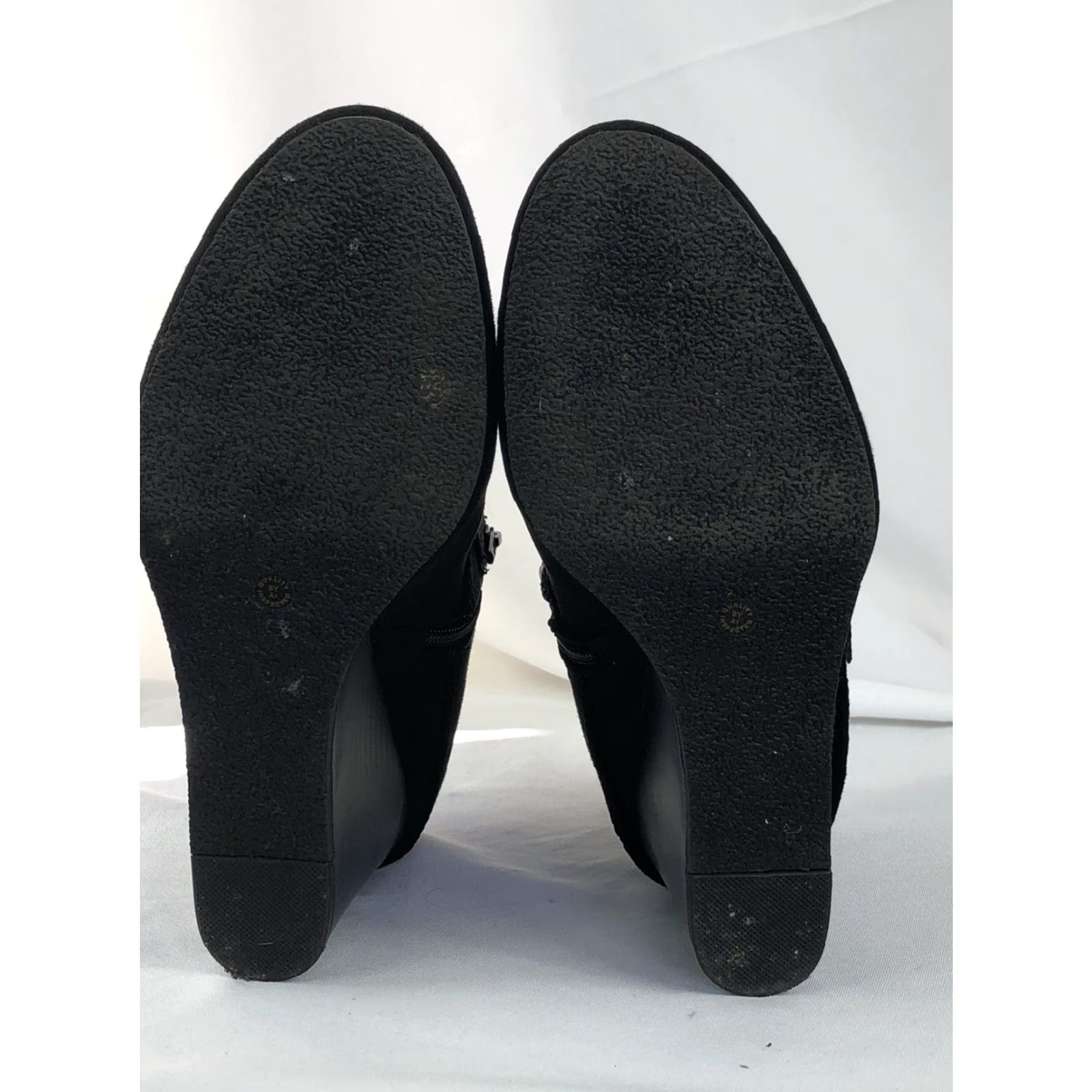 Vintage Arizona Ankle Boots Black 9m AZ Lady Zip Buckle Wedge Heel Boot Womens Shoes Size US 9 / IT 39 - 7 Thumbnail