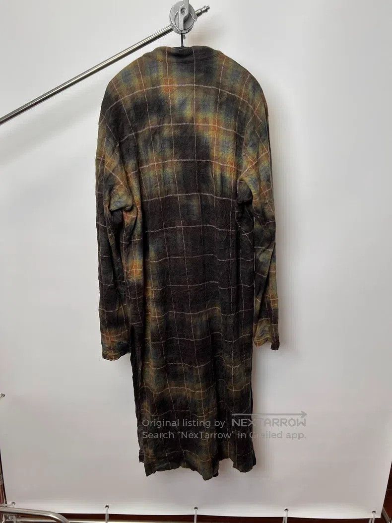 Yohji Yamamoto YOHJI YAMAMOTO Plaid Faded Wool and Polyester Bathrobe Coa Size US L / EU 52-54 / 3 - 7 Thumbnail