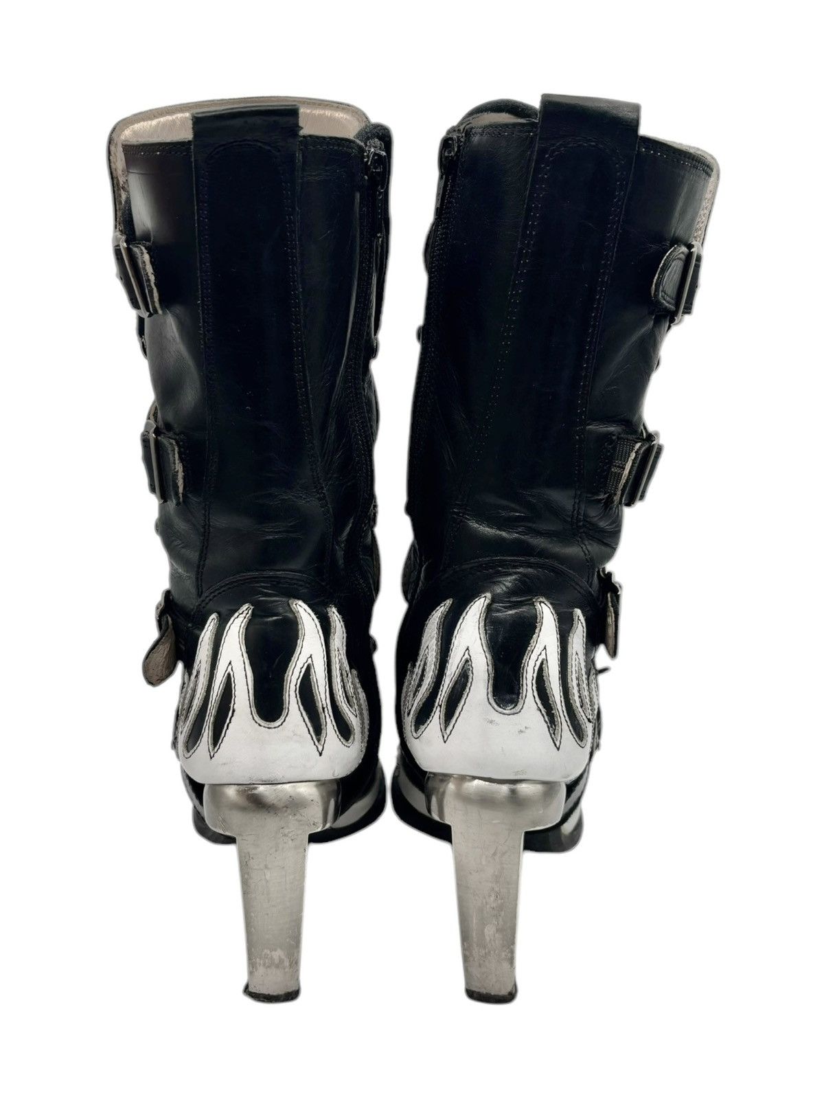 New Rock Vintage New Rock white flame biker heels Size 36 Size US 6 / IT 36 - 3 Thumbnail