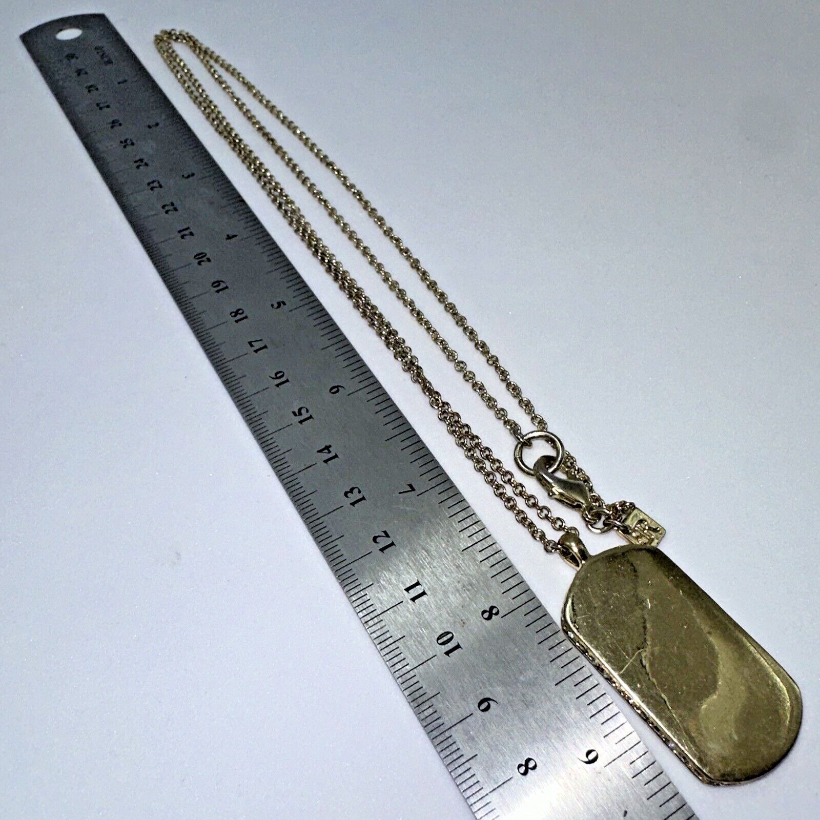 Banana Republic Banana Republic Marked Dog Tag I.D. Gold Rhinestone Necklace Size ONE SIZE - 6 Thumbnail