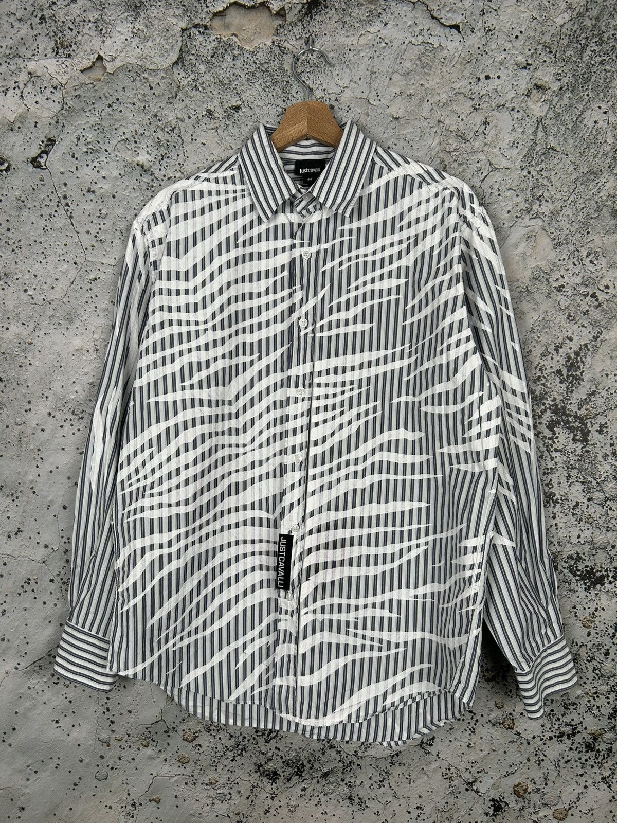 Designer Just Cavalli Avant Garde Designer Zebra Shirt 90s Rare Size US L / EU 52-54 / 3 - 1 Thumbnail