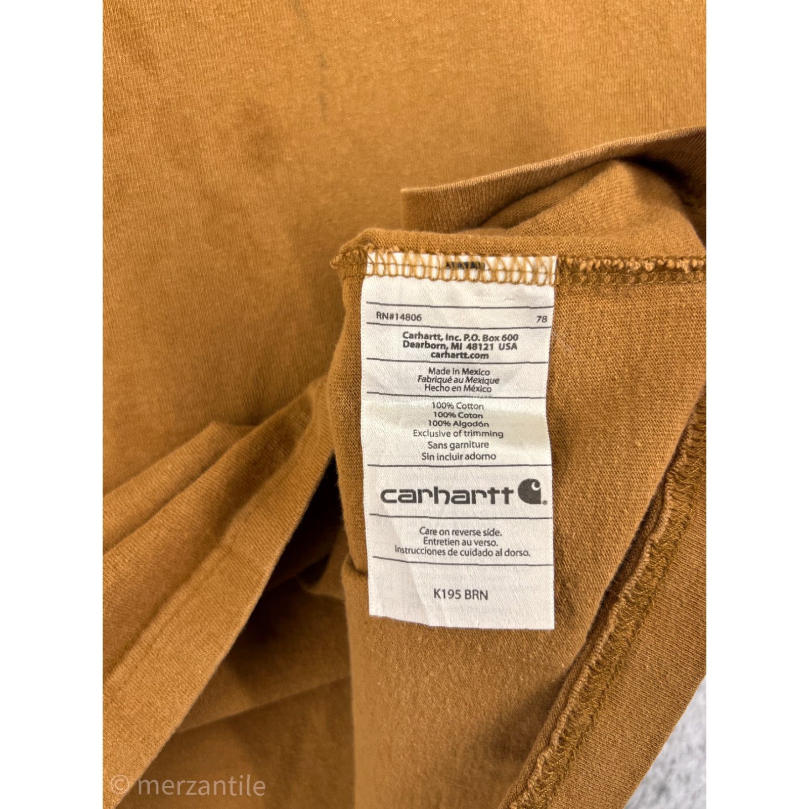 Carhartt Carhartt Mens T-Shirt 2XL Yellow Short Sleeve Crew Neck 100% Cotton Pocket K195 Size US XXL / EU 58 / 5 - 4 Thumbnail