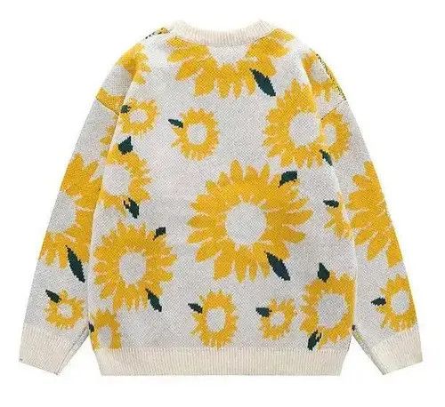Aran Isles Knitwear × Japanese Brand Winter Sunflower Oversize Thick Knitted Sweater Size US XL / EU 56 / 4 - 2 Thumbnail