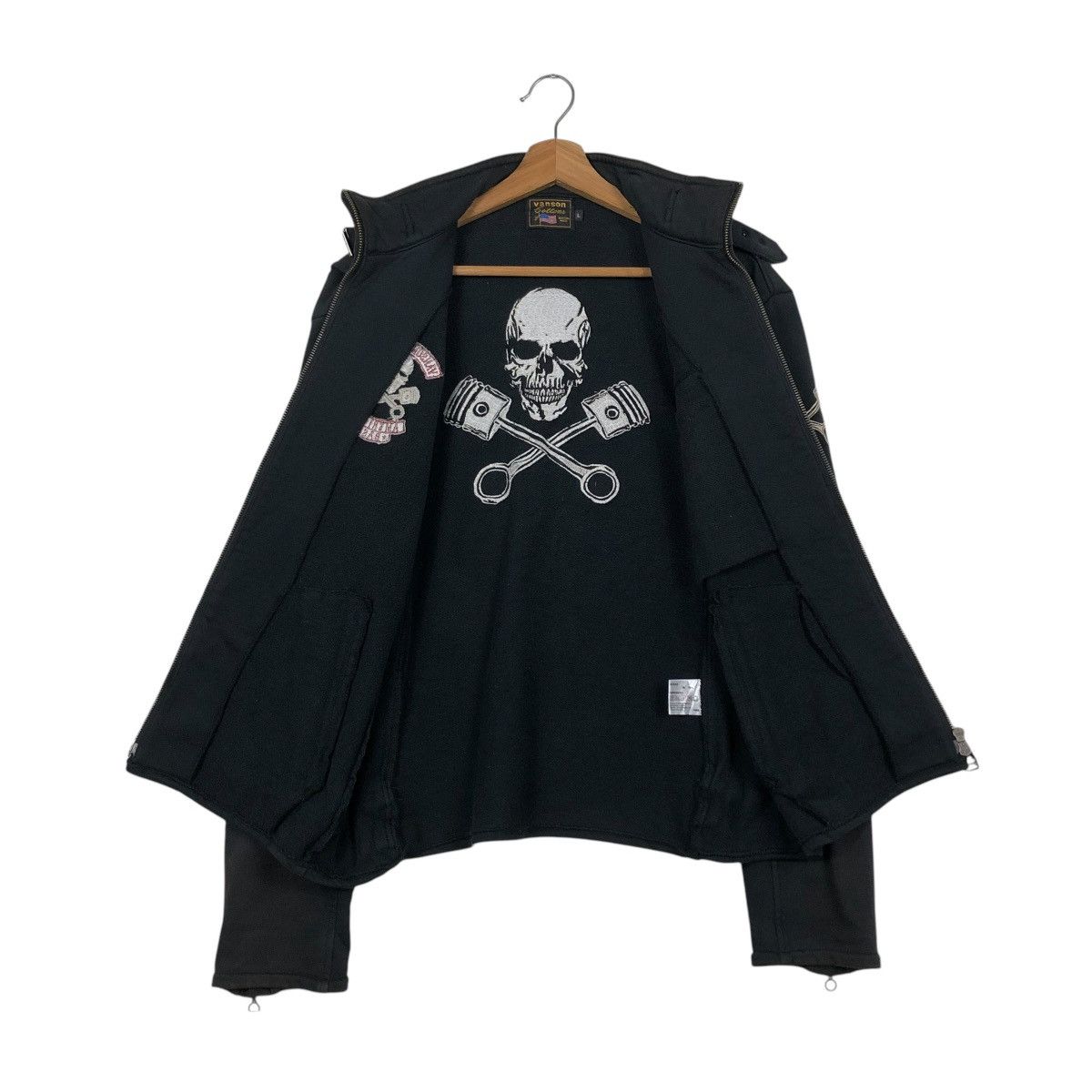 Vanson Leathers 🔥MEGA RARE VANSON LEATHER SKELETON BONES BIKER JACKET Size US L / EU 52-54 / 3 - 15 Thumbnail