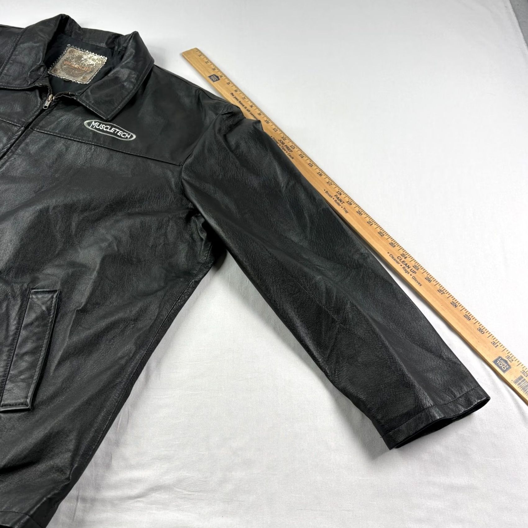 Vintage VINTAGE Saxon Motorcycle Jacket Mens 3XL Black Full Zip Embroidered Leather Jacket Size US XXL / EU 58 / 5 - 7 Thumbnail