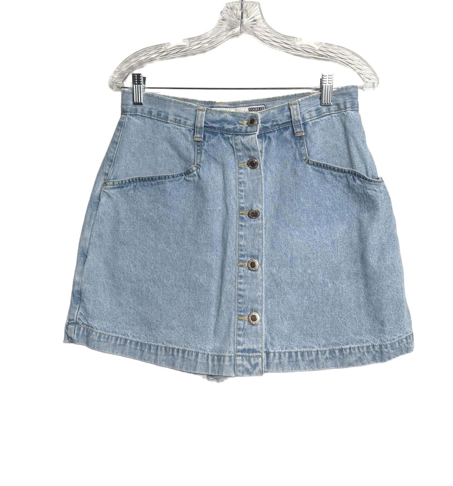 Designer Vintage 90s denim Blue Skirt Shorts Size 32" / US 10 / IT 46 - 1 Thumbnail