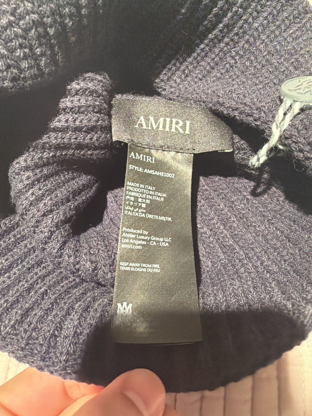 Amiri Midnight Blue Amiri "MA Beanie" Size ONE SIZE - 7 Thumbnail