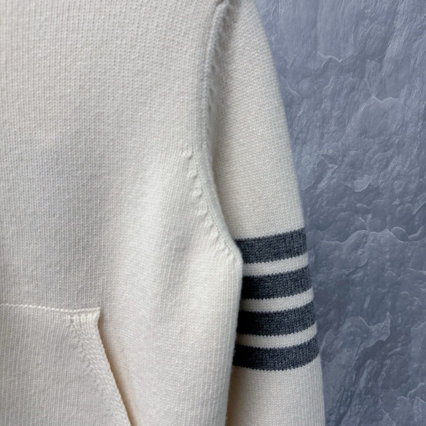 Thom Browne THOM Browne Stripe Floral Knit Wool Hooded Coat Size US XS / EU 42 / 0 - 4 Thumbnail