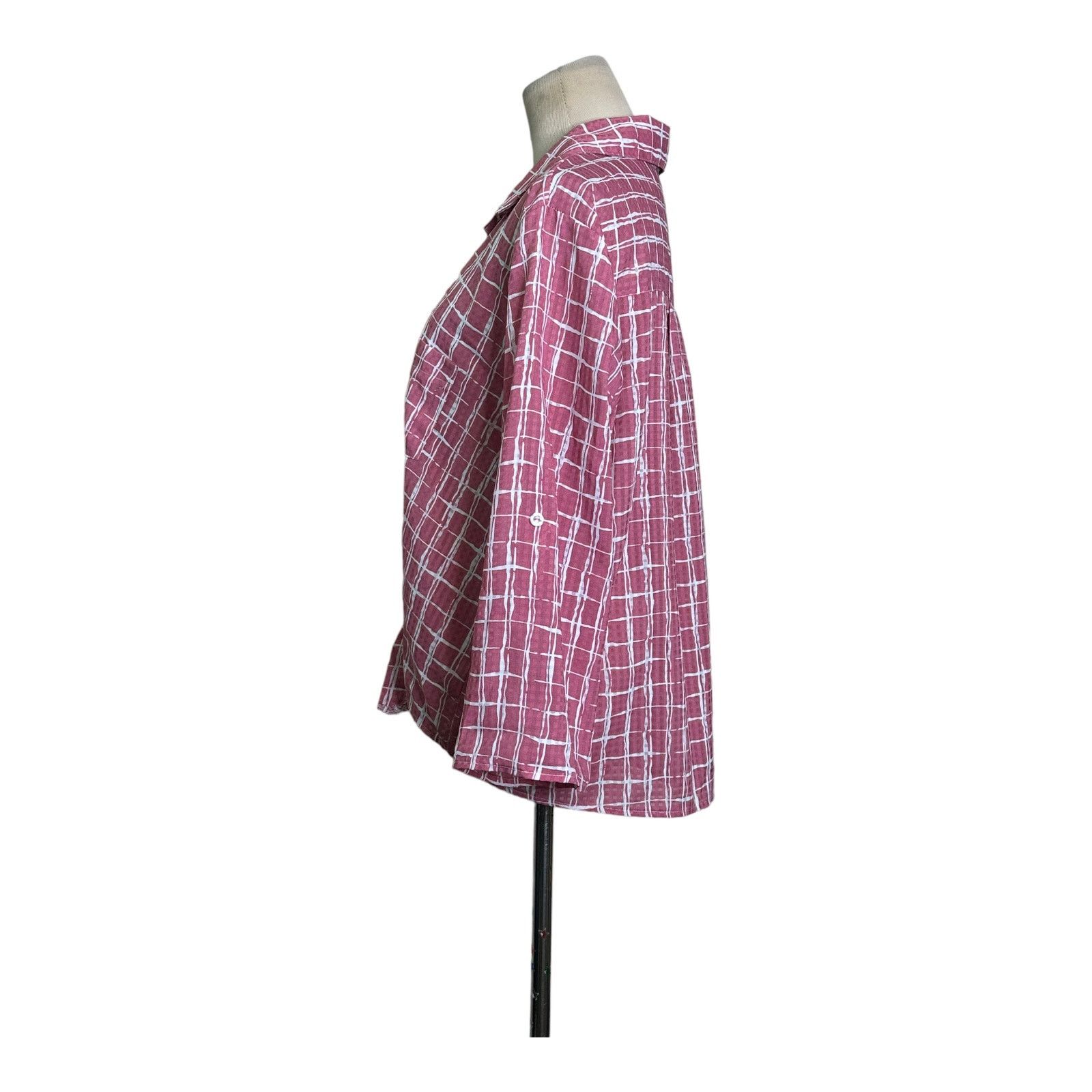 REVOLVE Jon & Anna pink plaid buttoned front tie shirt size Large Size L / US 10 / IT 46 - 5 Thumbnail