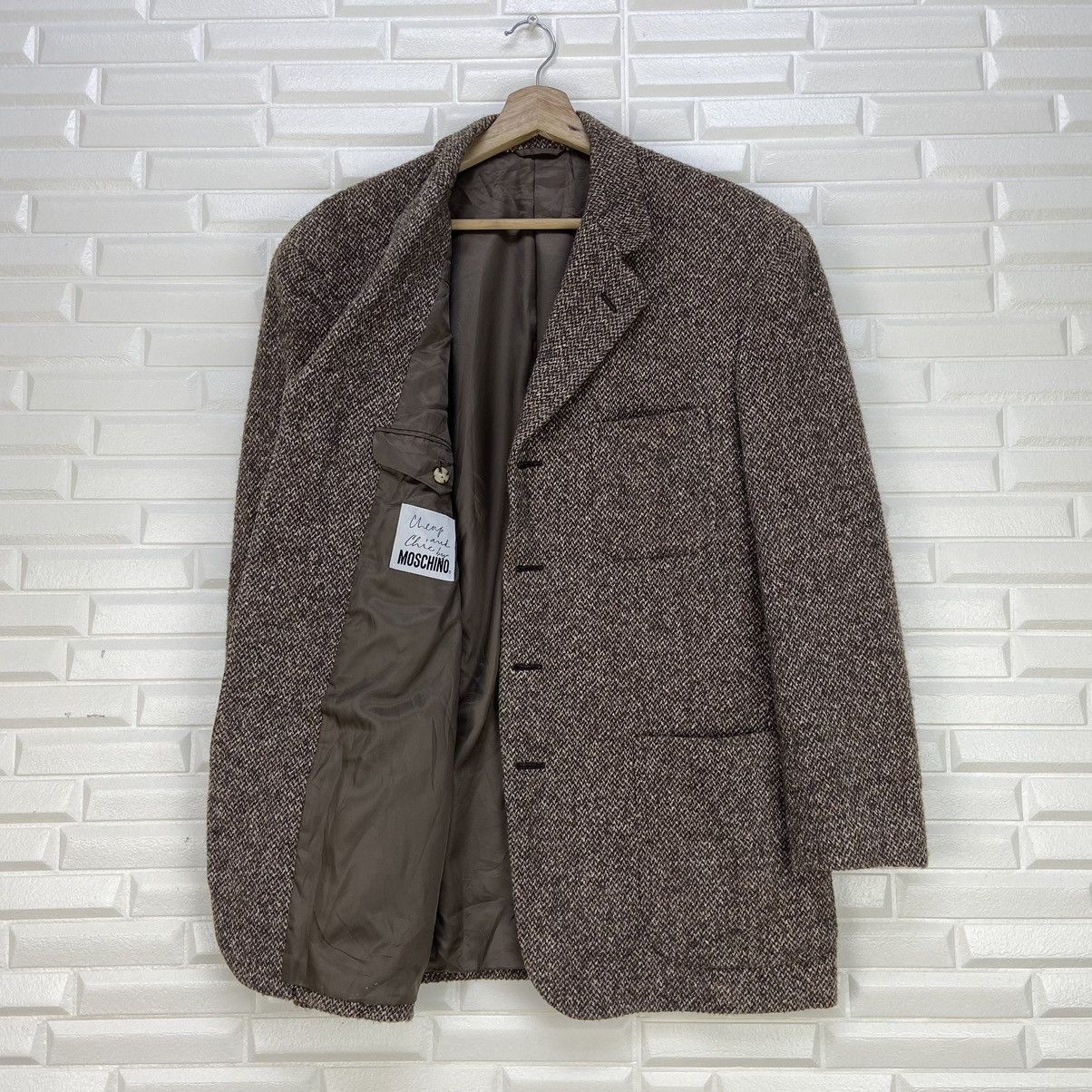 Moschino Moschino Herringbone Wool Coat Blazer Size US S / EU 44-46 / 1 - 1 Thumbnail