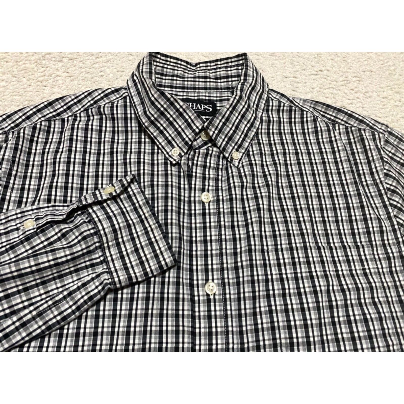 Chaps Chaps Ralph Lauren Mens Large Shirt Multicolor Plaid Long Sleeve Button-Down Casual Cotton, Polyester, Spandex Button-Up Size US L / EU 52-54 / 3 - 2 Thumbnail