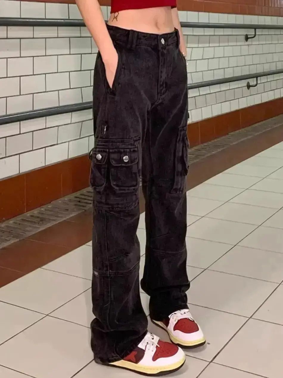 Japanese Brand Retro washed multi pocket straight leg jeans Size US 32 / EU 48 - 1 Thumbnail