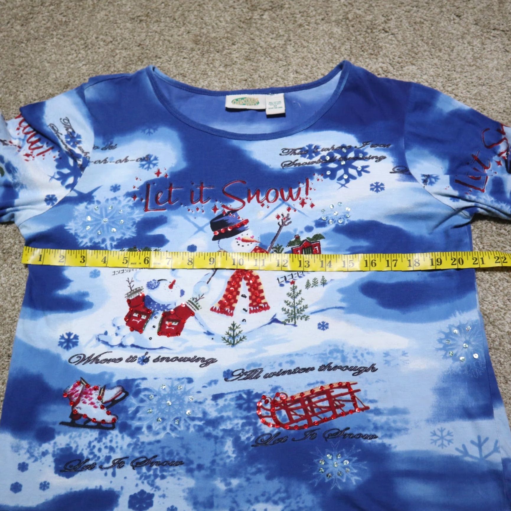 Vintage VINTAGE Let it Snow Winter Christmas Over All Print Tee T-Shirt Women's Size M Medium Size M / US 6-8 / IT 42-44 - 5 Thumbnail