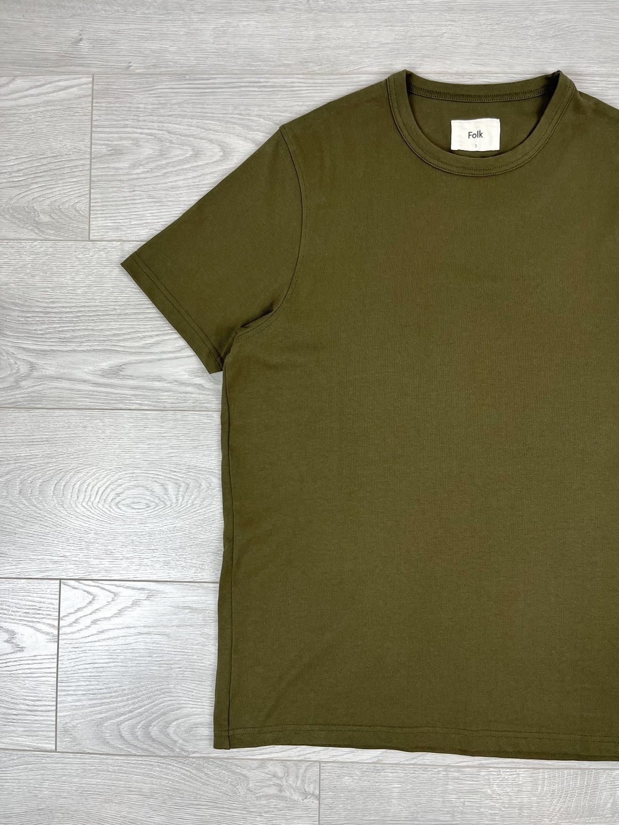 Folk Folk Heavy Cotton Olive Basic T Shirt Size US L / EU 52-54 / 3 - 3 Thumbnail