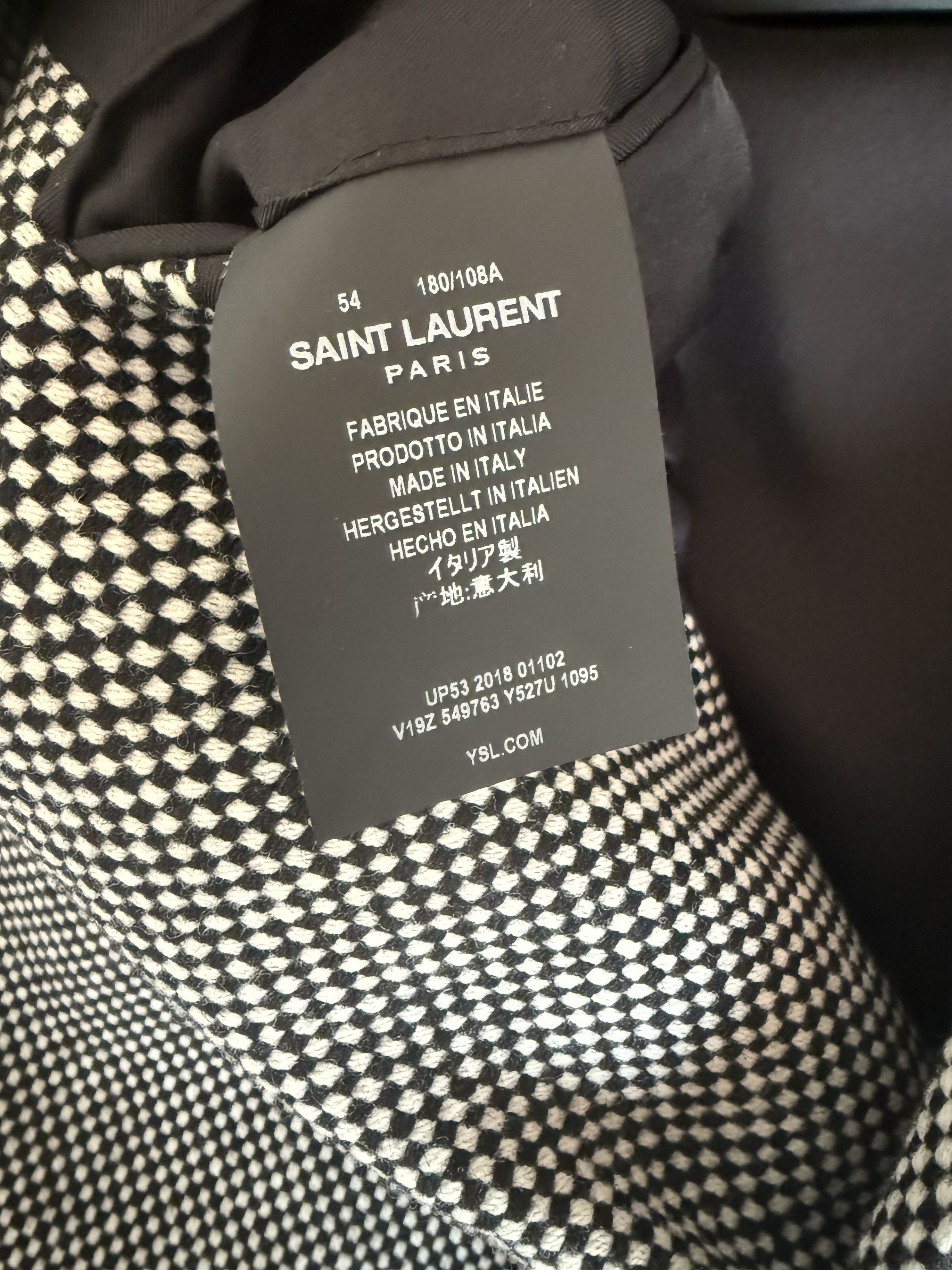 Saint Laurent Paris SS19 Saint Laurent Black and Off-White Tweed Allure Blazer Size 54R - 15 Thumbnail