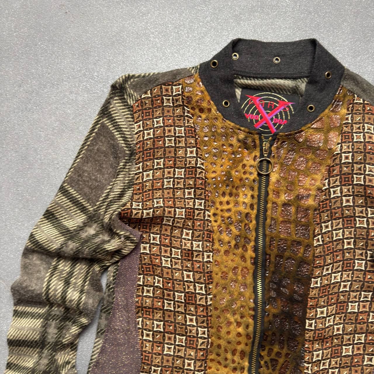 Japanese Brand × Vintage Vintage Asymmetrical Patchwork Zip Jacket Size M / US 6-8 / IT 42-44 - 2 Thumbnail
