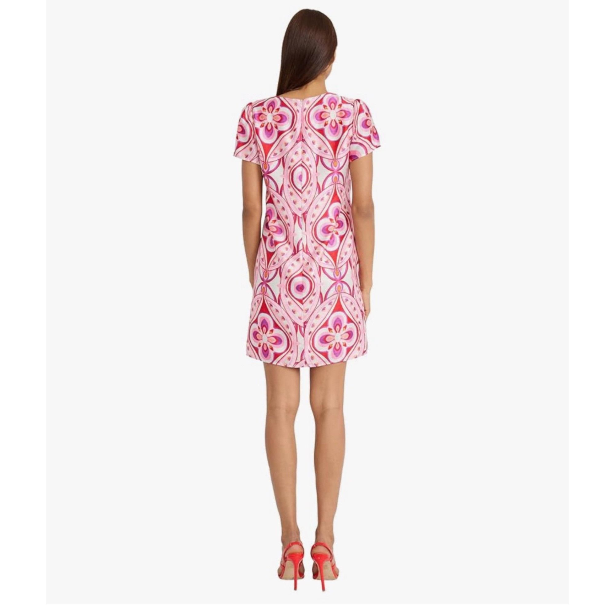 Donna Morgan Donna Morgan Printed Mini Party Dress – Pink/Ivory Multi, Si Size XL / US 12-14 / IT 48-50 - 3 Thumbnail