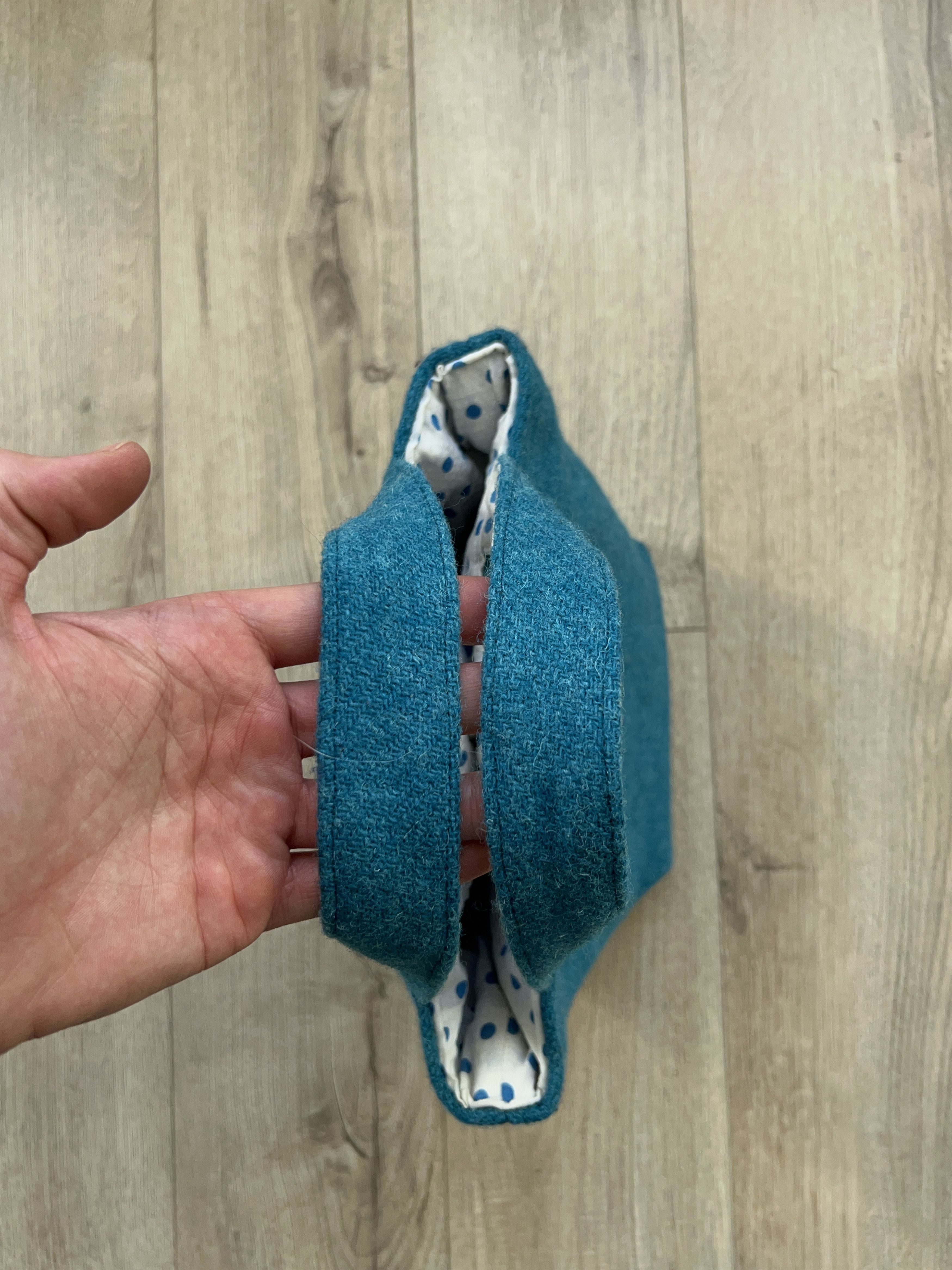 Designer × Harris Tweed Womens Harris Tweed Blue Wool Bag Small Tote Handbag Size ONE SIZE - 8 Thumbnail