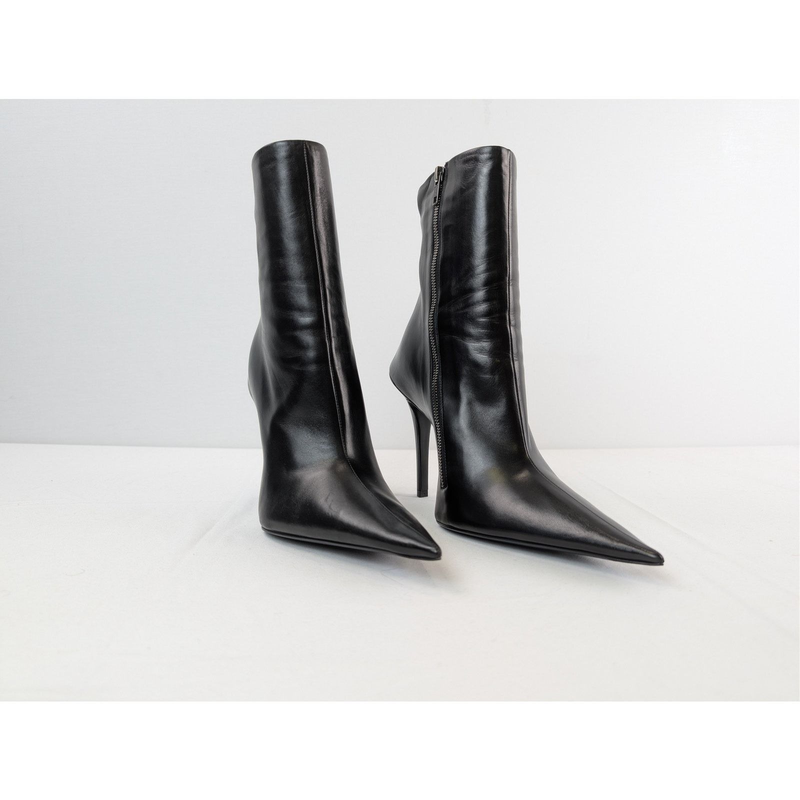 Balenciaga o1rshd1 Witch Bootie Shiny Soft Sheepskin Boot in Black Size US 8 / IT 38 - 5 Thumbnail