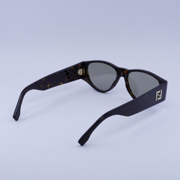 Fendi FE40158I 52E Sunglasses Dark Havana Oval Frame, Brown